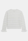Guess Baby Girl Striped Long Sleeve Cardigan, White