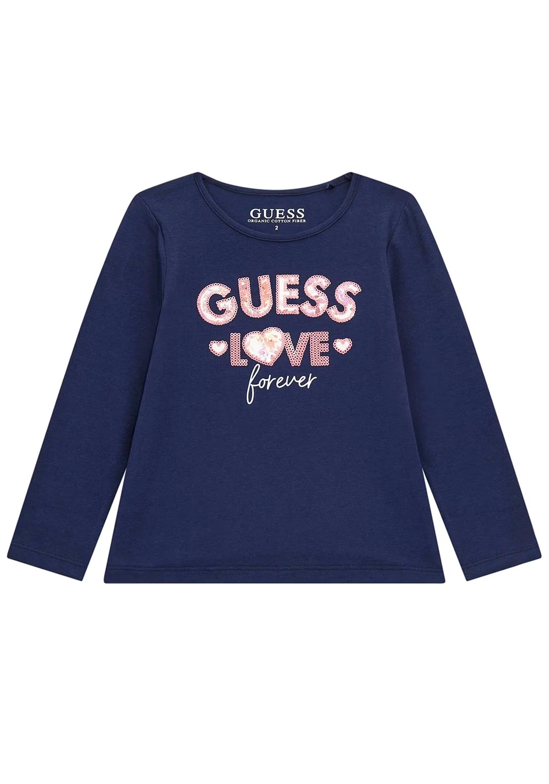 Guess Girls Lover Forever Long Sleeve Top, Navy