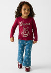 Guess Girl Long Sleeve Sequins Teddy Top, Wine
