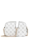 Guess Noelle 4G Logo Mini Boxy Crossbody Bag, White