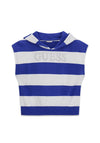Guess Older Girl Stripe Hooded Top, Blue