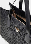 Guess Silvana Woven Structured Tote Bag, Black