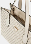 Guess Silvana Woven Structured Tote Bag, Beige