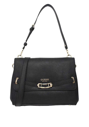 Guess Silvye Buckle Detail Shoulder Bag, Black