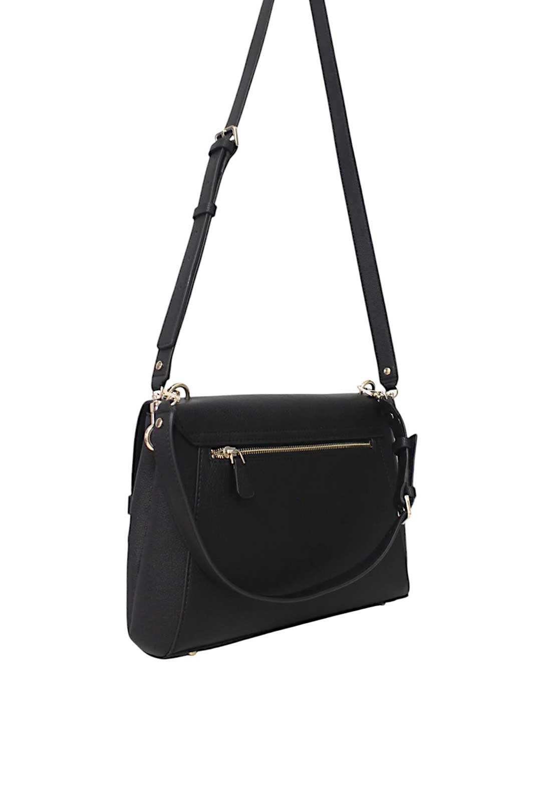 Guess Silvye Buckle Detail Shoulder Bag, Black