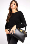 Guess Stephi Stitched Satchel Bag, Black