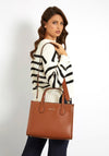 Guess Silvana Stitch Tote Bag, Cognac