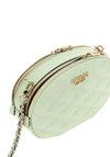 Guess Tasmin Quilted Oval Crossbody Bag, Celadon Green