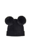 Guess Girl Rib Knit Pom Pom Hat, Black