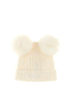 Guess Girl Rib Knit Pom Pom Hat, White