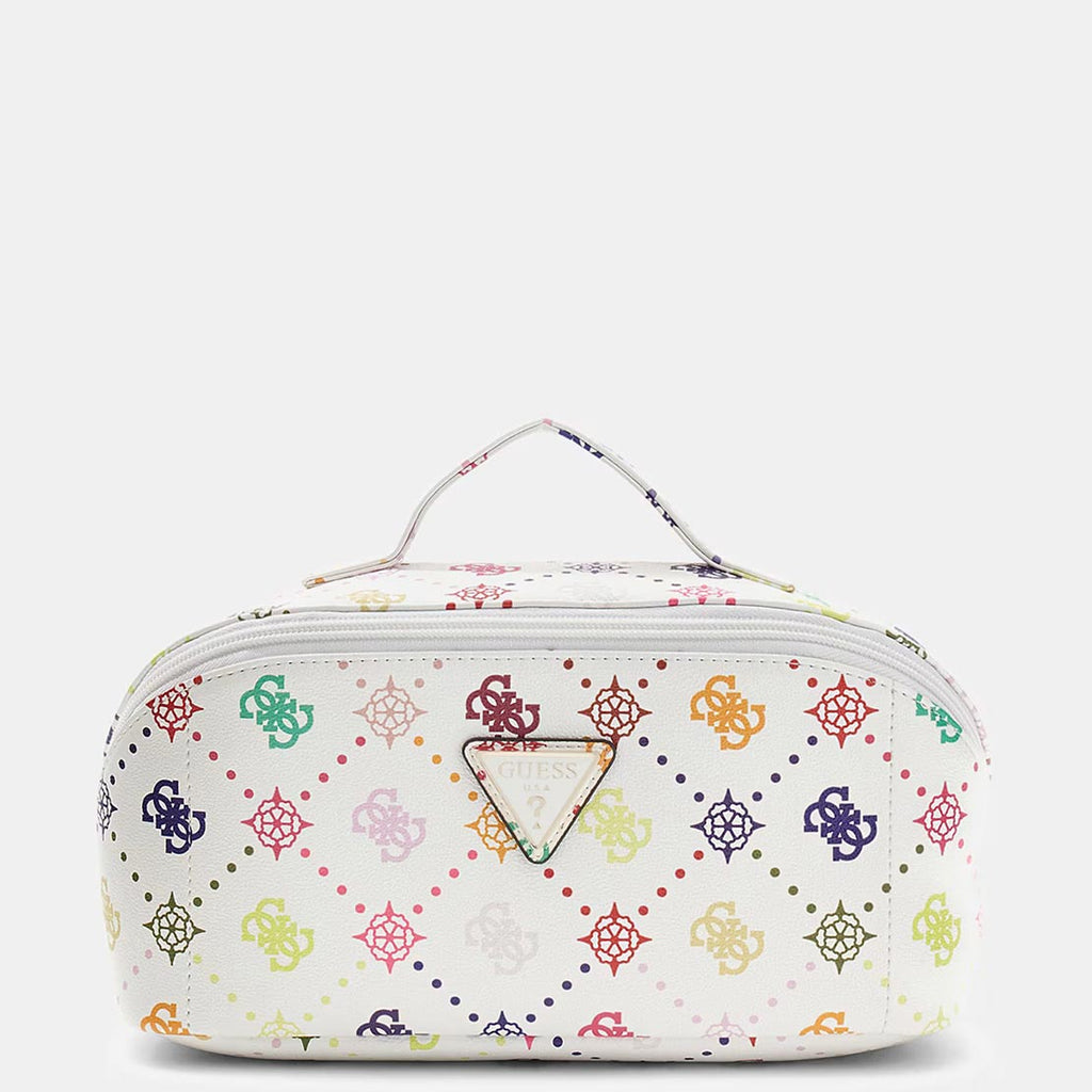 guess travel makeup bag Guess Silia Logo Travel Toiletry Bag, Multicoloured