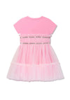 Guess Girl Mesh Fit and Flare Dress, Pink