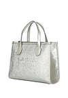 Guess Silvana Woven Tote Bag, Silver