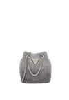 Guess Zalina Rhinestone Mini Bucket Bag, Silver