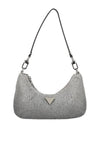 Guess Zalina Rhinestone Mini Bucket Bag, Silver