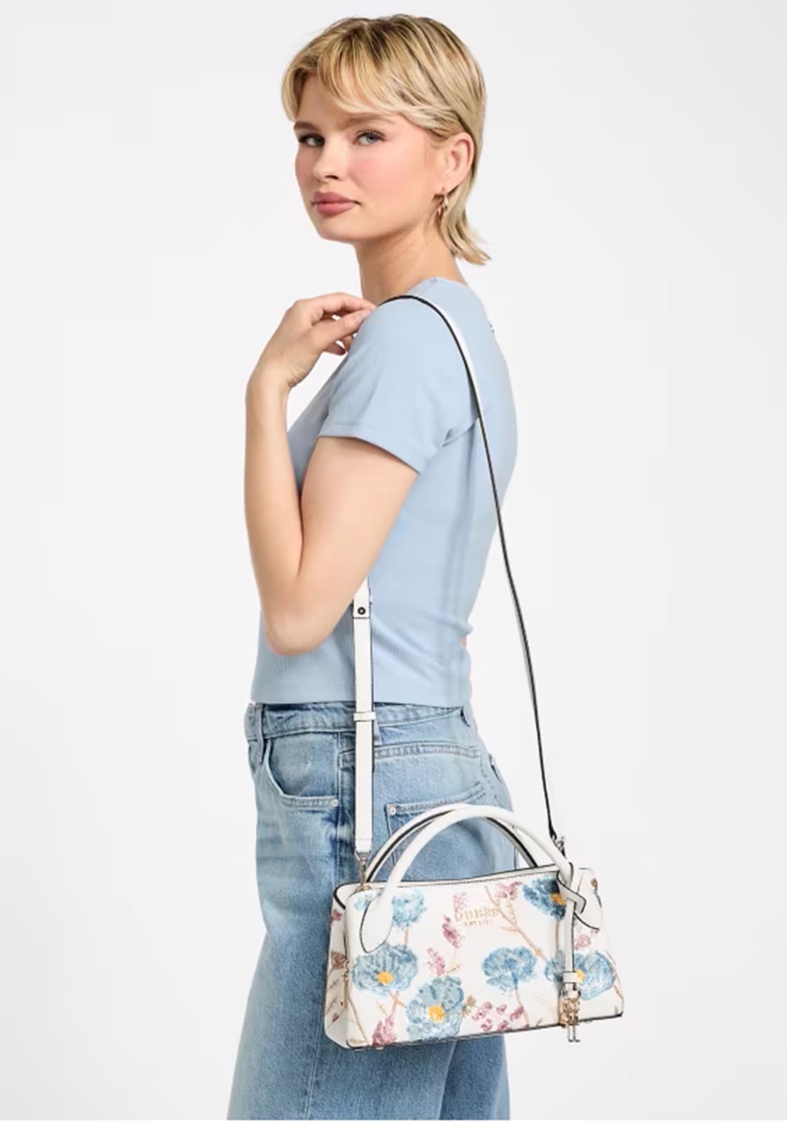 Borsa GUESS Zaria Con Manico Superiore | Floreale Multicolore Con Tracolla Regolabile