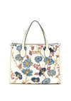 Guess Zaria Sequin Floral Medium Tote Bag, White Multi
