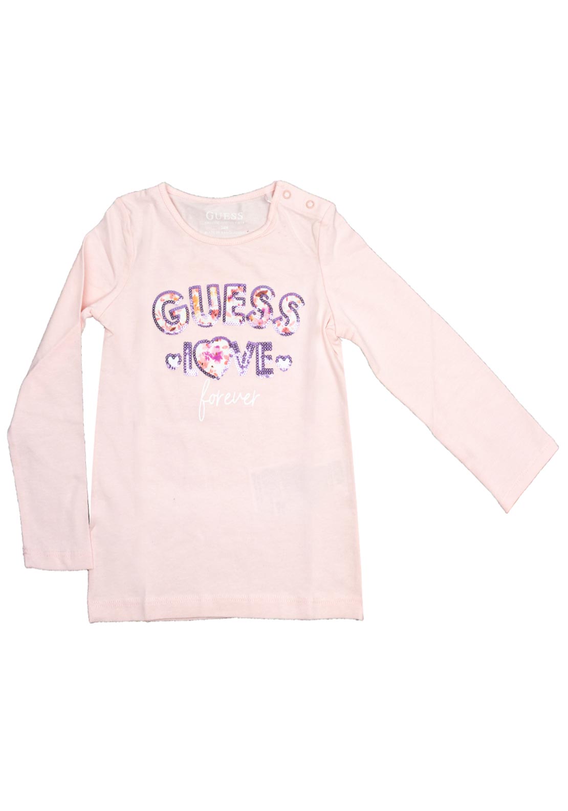 Guess Girls Lover Forever Long Sleeve Top, Pink