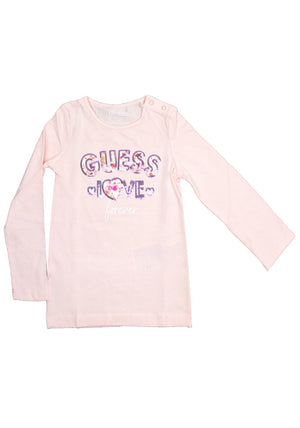Guess Girls Lover Forever Long Sleeve Top, Pink