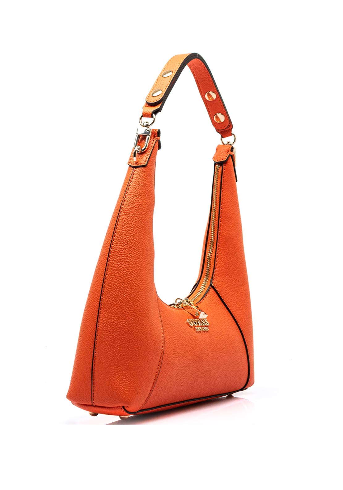 Guess Calista Dramatic Crescent Shoulder Bag, Orange