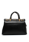 Guess Sestri Pebbled Faux Leather Satchel Bag, Black