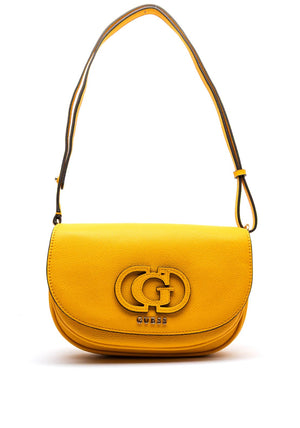 Guess Calebra Convertible Flap Over Crossbody Bag, Yellow