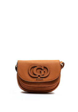 Guess Calebra Convertible Flap Over Mini Crossbody Bag, Tan