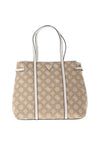 Guess Beyza Travel 4G Peony Large Tote Bag, White & Beige