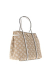 Guess Beyza Travel 4G Peony Large Tote Bag, White & Beige