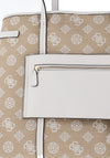 Guess Beyza Travel 4G Peony Large Tote Bag, White & Beige