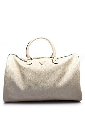 Guess Wilder 4G Peony Large Weekend Duffel Bag, Bone