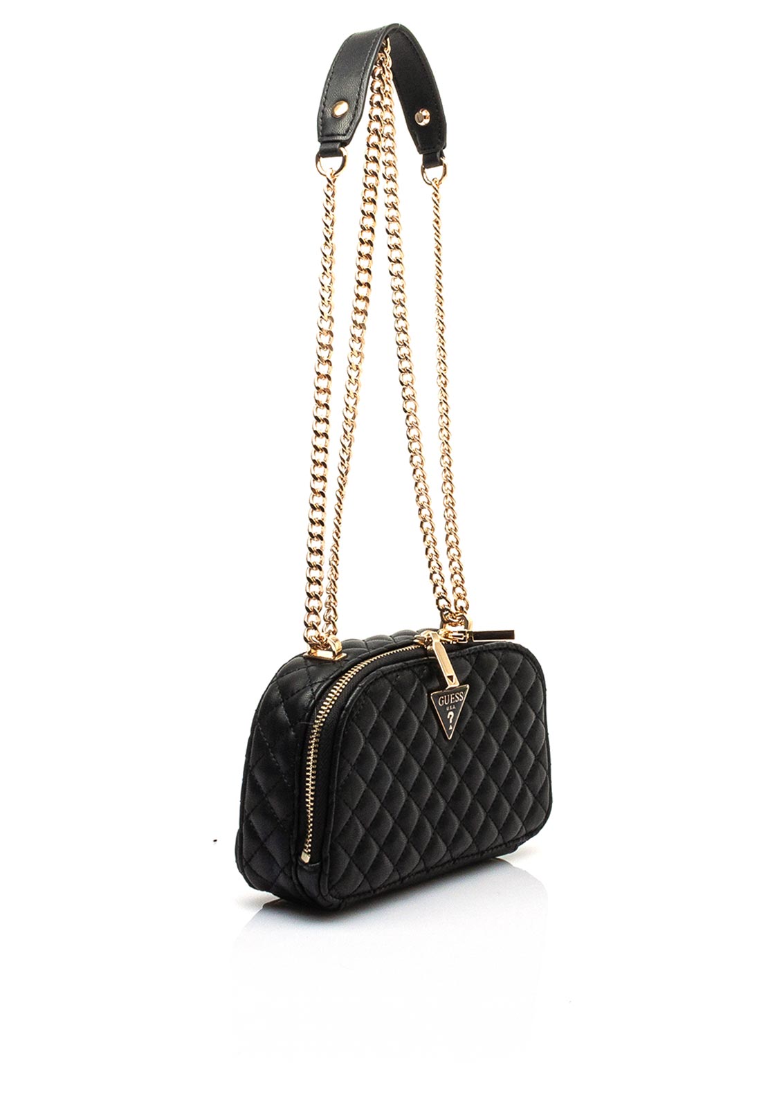 Guess Eco Rianee Quilted Mini Crossbody Bag, Black