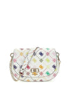 Guess Emelie Logo Flap Over Shoulder Bag, Multi Coloured