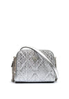 Guess Aldina Metallic Logo Embossed Crossbody Bag, Silver