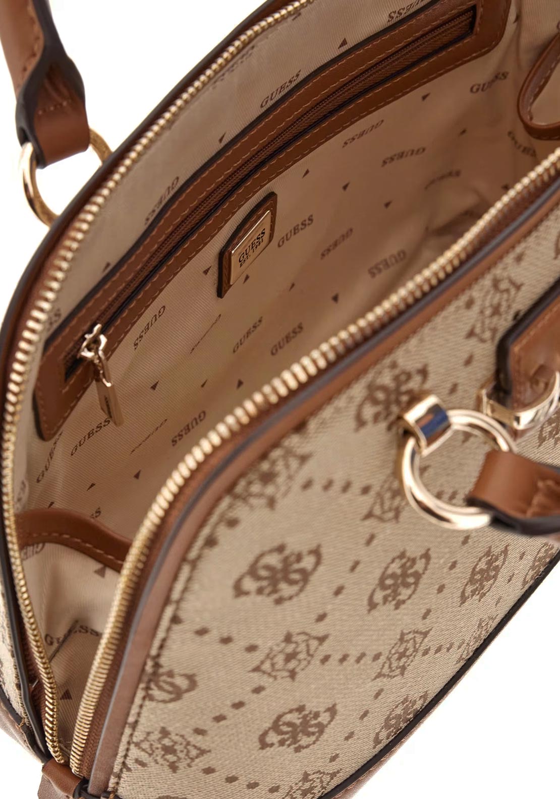 Guess Neda 4G Peony Textile Dome Grab Bag, Brown
