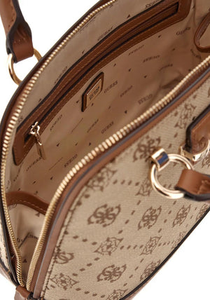 Guess Neda 4G Peony Textile Dome Grab Bag, Brown