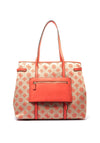 Guess Beyza Travel 4G Peony Large Tote Bag, Coral & Beige