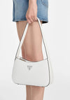 Guess Arnela Patent Effect Shoulder Bag, White