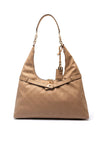 Guess Ella Logo Medium Satchel Bag, Beige