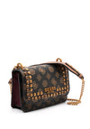 Guess Fynna Mini Studded Crossbody Bag, Mocha Logo