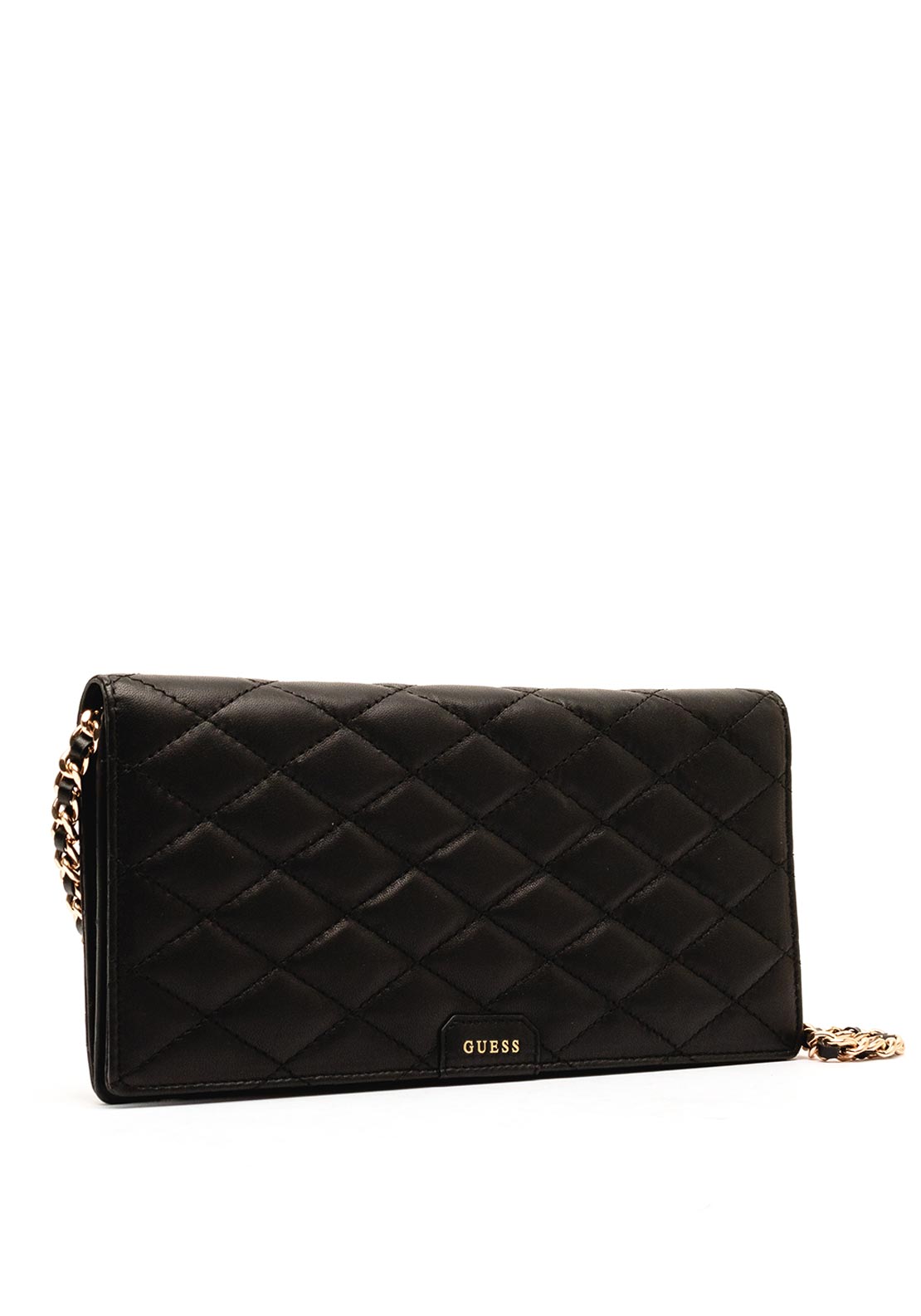 Guess Leather Quilted Crossbody Bag, Black