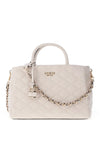 Guess Tasmin Quilted Satchel Bag, Off White