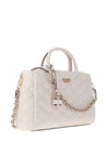 Guess Tasmin Quilted Satchel Bag, Off White