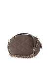 Guess Tasmin Quilted Oval Crossbody Bag, Dark Taupe