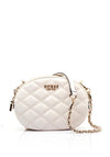 Guess Tasmin Quilted Oval Crossbody Bag, Off White