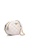 Guess Tasmin Quilted Oval Crossbody Bag, Off White