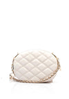 Guess Tasmin Quilted Oval Crossbody Bag, Off White