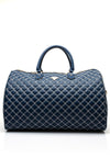 Guess Cruise Vibe Quilted Large Weekend Tote Bag, Navy & White