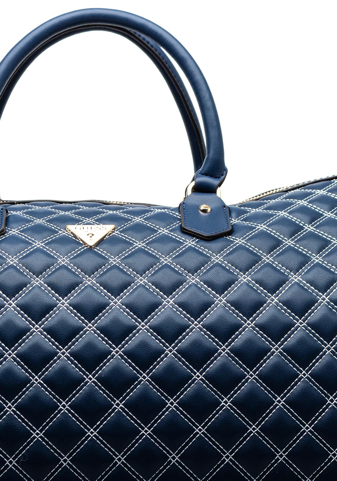 Guess Cruise Vibe Quilted Large Weekend Tote Bag, Navy & White