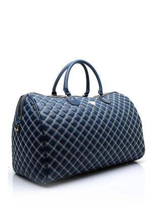 Guess Cruise Vibe Quilted Large Weekend Tote Bag, Navy & White